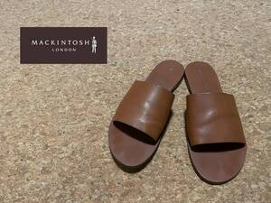 ◯ イタリア製 MACKINTOSH レザー スライド サンダル / マッキントッシュ フラット ブラウン 37 Mens #Sirchive