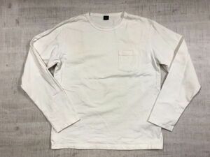 アヴィレックス AVIREX 胸ポケット 肉厚ヘビーウェイト ミリタリー 長袖Tシャツ ロンT カットソー メンズ 綿100% 大きいサイズ XXL 白