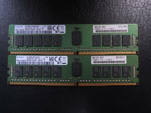 SAMSUNG PC4-2400T ECC REG N8102-687 8GBx2枚 合計16GB 動作確認済 定形外発送￥140可