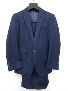 超美品【GINZA Global Style 銀座グローバルスタイル】シングル2ボタン スーツ (メンズ) 40～42相当 ネイビー ナチュラルな織柄◯32RMS0681