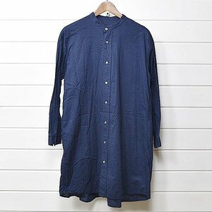 ジャーナルスタンダードラックス バンドカラー ロングシャツ ネイビー JOURNAL STANDARD LUXE｜23a2308