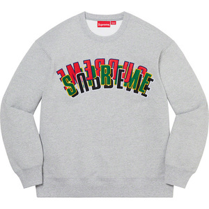 極美 21SS Supreme Stacked Crewneck Sサイズ スタック クルーネック スウェット Heather Grey グレー