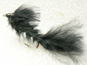 完成品フライ ダムセルマラブー Damsel Marabou Black 10本 #12