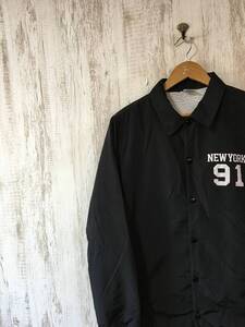 681☆【NEW YORK 裏ボア コーチジャケット】Champion チャンピオン 黒 M