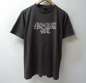 ◆NUMBER(N)INE ナンバーナイン ダメージ加工 ロゴ Tシャツ チャコール系 茶系 サイズ3　ヴィンテージ