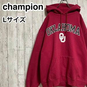 ☆送料無料☆ champion チャンピオン カレッジ オクラホマ大学 スウェットパーカー L レッド ビッグサイズ 23-79