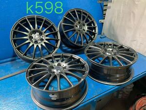 〈K598〉ホイール4本セット　X CROSS SPEED 16インチ6J オフセット+42 PCD5H100 ハブ67mm ボルト穴13mm