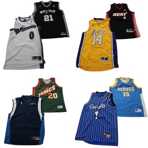 古着卸 まとめ売り プロチーム NBA ゲームシャツ 8枚セット (メンズ Ｌ ) レイカーズ サンアントニオ・スパーズ MT7213 1円スタート