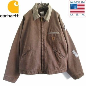 新品 00s USA製 carhartt デトロイト ジャケット CHT 4XL ブラウン サンドストーン カーハート デッドストック ビンテージ D150-18-0005ZVW