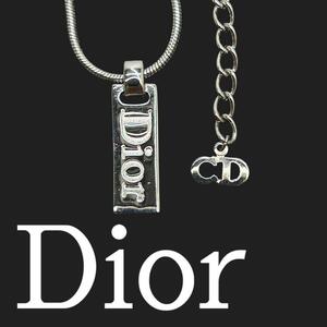 【1円〜】鑑定済み ChristianDior クリスチャンディオール プレート ネックレス ペンダント アクセサリー レディース シルバー系 038139 