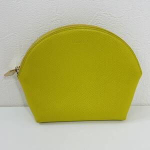 美品 FURLA フルラ ポーチ イエロー USED品 241203 （YM) 