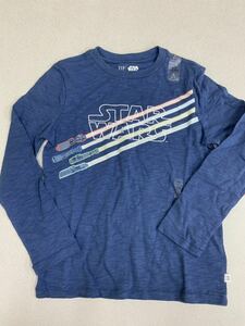 ■ＧＡＰ■新品■140■ギャップ■ロンＴ■スターウォーズ■ブルー■USA■STARWARS■かっこいいソード■21■1-1