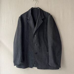 ~40s Euro vintage ワーク ジャケット / コットン チェック グレー カバーオール フランス ユーロ ビンテージ 30s 50s O4-09063-1649