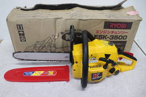 Y14/500 RYOBI ESK-3500 エンジンチェーンソー 圧縮あり 現状品