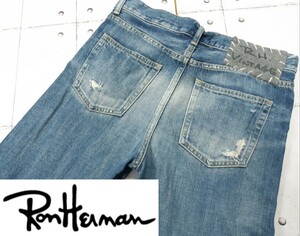 SALE！売り切り！w25 RON HERMAN VINTAGE ダメージ加工 デニム パンツ ロンハーマン ヴィンテージ 