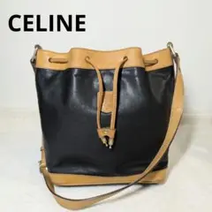 CELINE セリーヌ ショルダーバッグ 巾着型 レザーバッグ ブラック