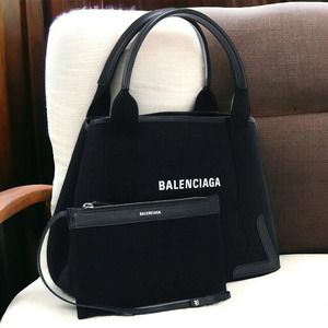 中古 バレンシアガ トートバッグ レディース ブランド BALENCIAGA ネイビーカバスS 339933 ブラック バッグ