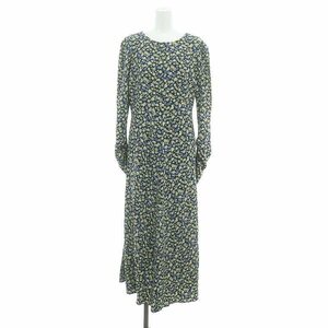 マウジー MOUSSY 23SS FLORET MAXI ドレス ワンピース マキシ ロング 長袖 花柄 2 M 紺 ネイビー /AT ■OS ■SH レディース