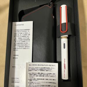 LAMY ラミー 万年筆 リミテッドエディション 2010 サファリ 30周年記念 ホワイト レッドクリップ (刻印) 細字