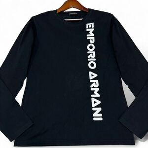 EMPORIO ARMANI エンポリオアルマーニ ブランドロゴ 長袖 Tシャツ カットソー ブラック 黒 Lサイズ