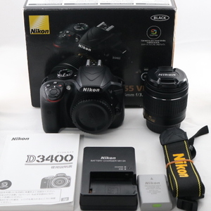 Nikon デジタル一眼レフカメラ D3400 AF-P 18-55 VR レンズキット ブラック D3400LKBK