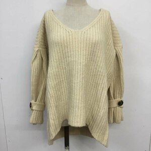 SLY FREE スライ ニット、セーター 長袖 030BAK70-7800 BUTTON SLEEVE Vネック ボタン Knit Sweater 10063820