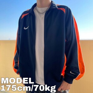 NIKE ナイキ トラックジャケット 2XL ネイビー 紺 オレンジ 7461