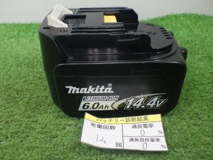 充電回数14回★マキタ バッテリー 14.4V 6.0Ah BL1460B 電動工具 makita 中古品 231017