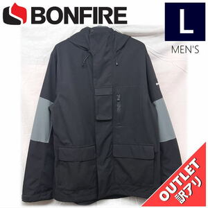 【OUTLET】 BONFIRE PYRE SHELL JKT カラー:BLACK Lサイズ メンズ スノーボード スキー ジャケット JACKET アウトレット