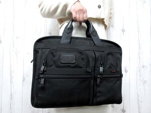 極美品 新品同様 TUMI トゥミ ビジネスバッグ ハンドバッグ バッグ ナイロン×レザー 黒 A4収納可 メンズ 79874Y