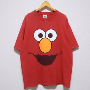 00s■ALSTYLE アルスタイル■セサミストリート エルモ Tシャツ■メンズ XL レッド■SESAME STREET ELMO US古着 キャラ ビンテージ 90s