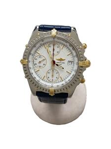 BREITLING◆自動巻/WHT/NVY/クロノマットビコロ/社外ベルト202312WOH済/20231229日差+3