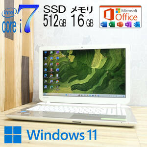 ★超美品 最上級4世代i7！新品SSD512GB メモリ16GB★T55/56M Core i7-4510U Webカメラ Win11 MS Office2019 Home&Business★P77596