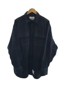 WTAPS◆21AW/DECK LS COTTON/長袖シャツ/3/コットン/NVY/チェック/212tqdt-shm05