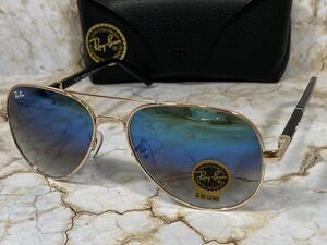 Ray-Ban サングラス　ブルーグラディエント　ゴールド×ブラック　専用ケース付