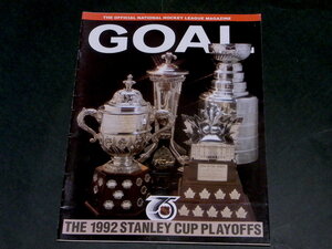 NHL GOAL OFFICIAL MAGAZINE 1992年 Stanley Cup Playoffs アイスホッケー