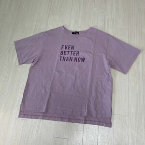 UNTITLED アンタイトル レディース ロゴTシャツ 半袖 Tシャツ 綿 パープル 大きいサイズ48美品