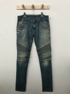 BALMAIN PARIS S7H9551T014E バルマン 正規品 メンズ ストレッチデニムパンツ ジーンズ バイカーパンツ 良品 size W31