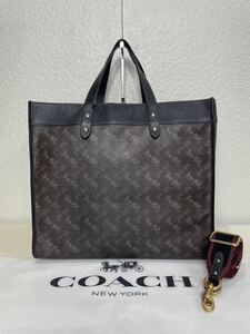 【美品】定価9.7万　コーチ メンテ済み　COACH メンズ　ビジネス　2way レザー　バッグ　ブリーフケース　ショルダーバッグ　本革