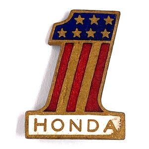 ホンダ ナンバーワン ビンテージ ピンバッジ HONDA No,1 Vintage Pin 本田 国産車 ピンズ バイカー Japanese Motorcycle Biker #1 No1