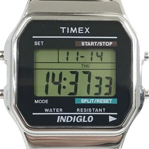 超美品 TIMEX タイメックス INDIGLO インディグロ CLASSIC クラシック 腕時計 T78587 クオーツ デジタル スクエア コレクション 動作確認済