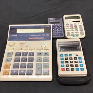 電卓 ４個セット うち1つジャンク キャノン カシオ シチズン サンヨー 計算機 昭和レトロ Canon CASIO CITIZEN SANYO