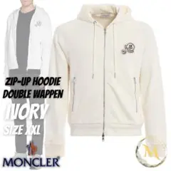 新品未使用・本物保証☆MONCLER ダブルワッペンパーカー XXL アイボリー