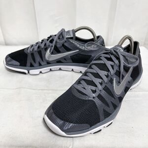 和290★ NIKE FLEX SUPREME TR3 ナイキ ランニングシューズ スニーカー フレックス 24.5 グレー ブラック レディース