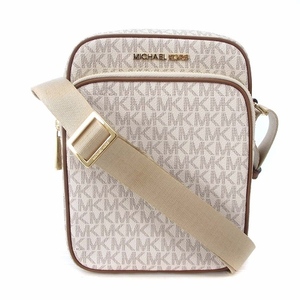 未使用品 マイケルコース MICHAEL KORS JET SET TRAVEL MD FLIGHT BAG XBODY 35H9GTVC1B ショルダーバッグ 斜めがけ MK柄 総柄 PVC バニラ