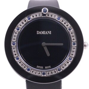 DAMIANI ダミアーニ ベルエポック クォーツ レディース 腕時計 サファイア×ブラックダイヤ入りベゼル 純正ラバーベルト【いおき質店】