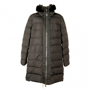 モンクレール MONCLER ダウンコート サイズ2 M LINOTTE(リノッテ) 黒 レディース 長袖/ミンクファー着脱可/冬 コート