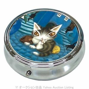 【新品 / 即購入可 / 送料180円】 スチールピルケース 青い街 わちふぃーるど 猫のダヤン 940471 携帯用 アクセサリーケース