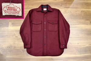 極美品★50s ROOMY RICHAD ビンテージ マチ付き ウールCPOシャツ M程度★WOOLRICH フィルソン L.L.BEAN 30s 40s チンスト ハトメpendleton