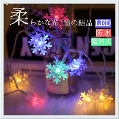 【雪型】 イルミネーションライト 6M40LED　電池式 カラフル